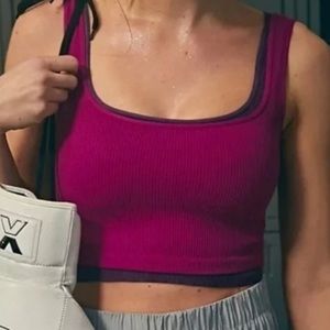 NWOT free people movement RARE happiness runs square neck crop top XS / S